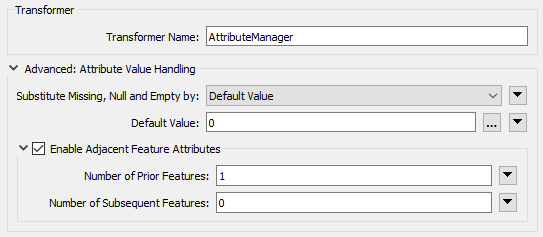 Configuring Adjacent Feature Attributes